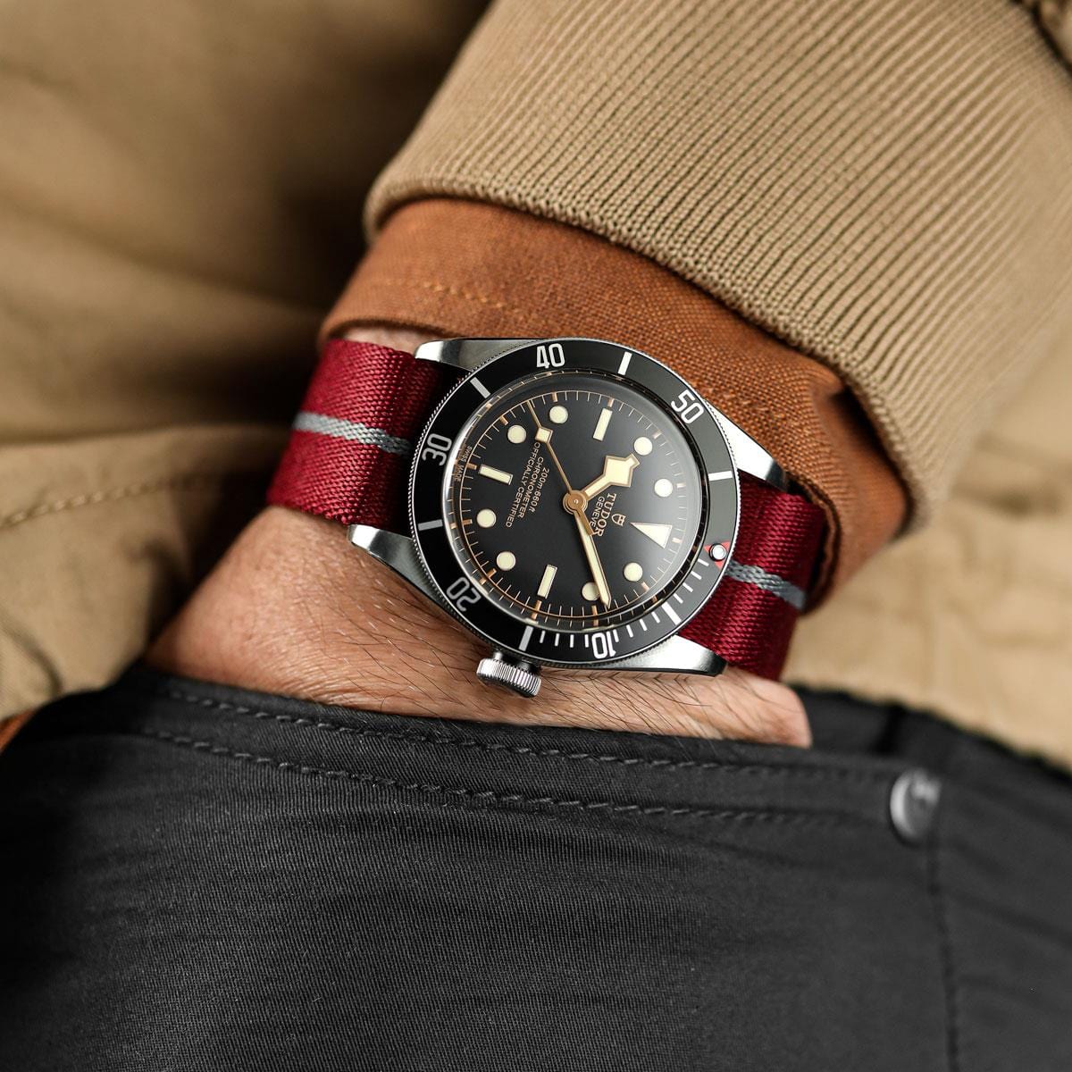 OCTOPOD Apex Nylon Watch Strap - Cherry Smoke