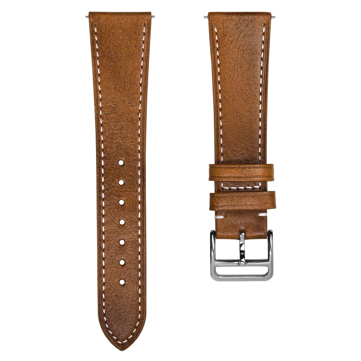 Brixham Crazy Horse Leather Watch Strap - Tan