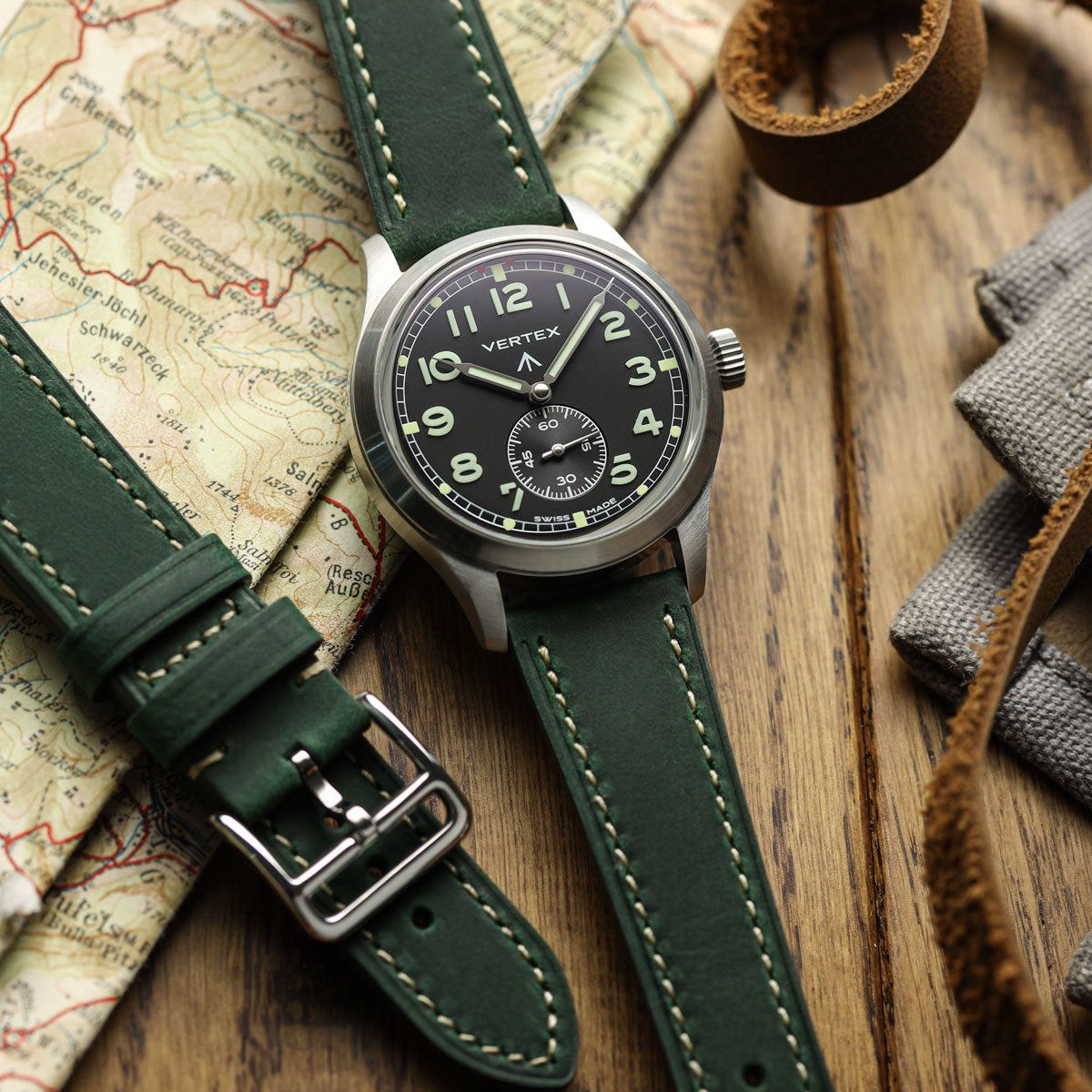 Brixham Crazy Horse Leather Watch Strap - Tan