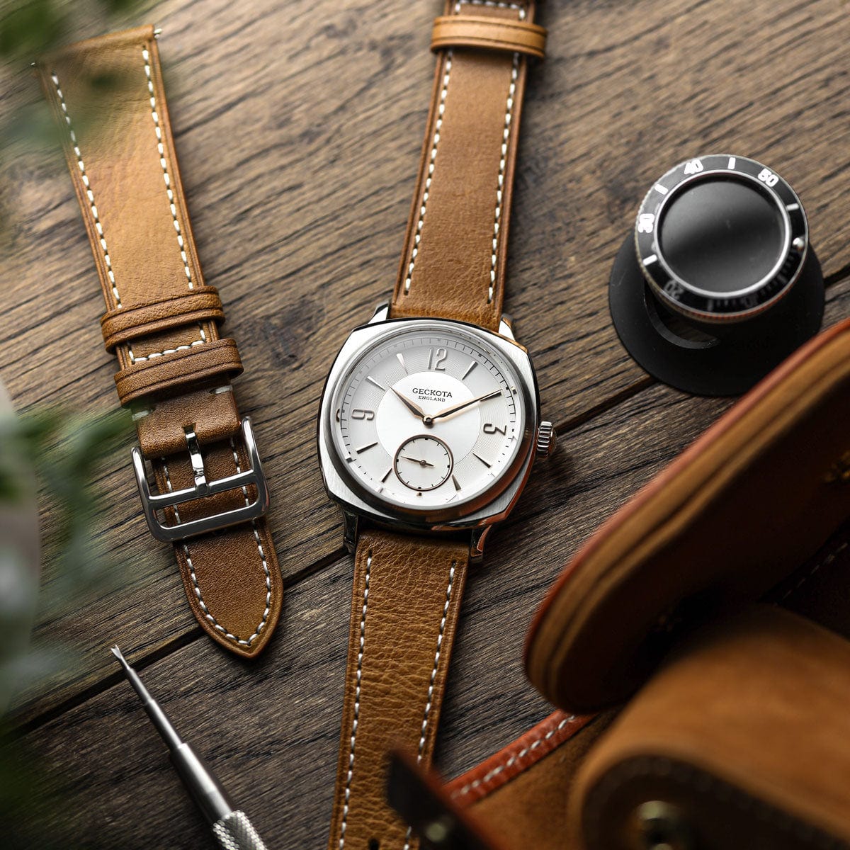 Brixham Crazy Horse Leather Watch Strap - Tan