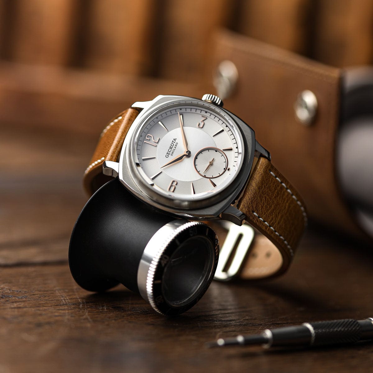 Brixham Crazy Horse Leather Watch Strap - Tan