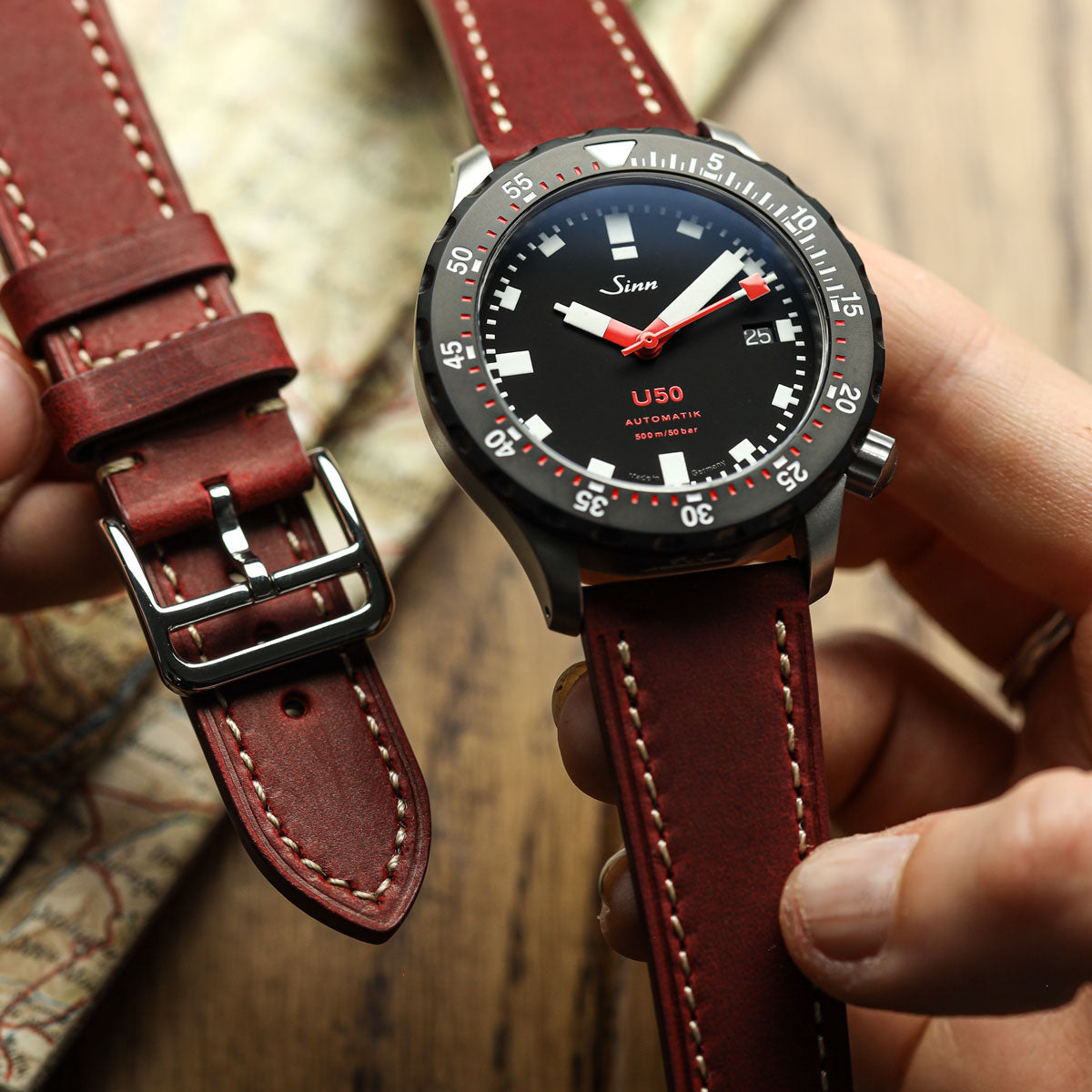 Brixham Crazy Horse Leather Watch Strap - Tan