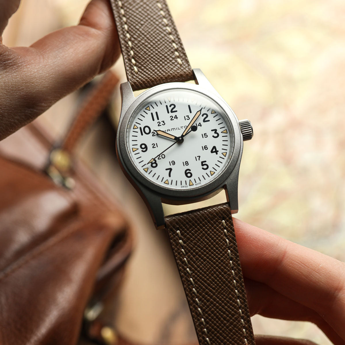 Brixham Crazy Horse Leather Watch Strap - Tan