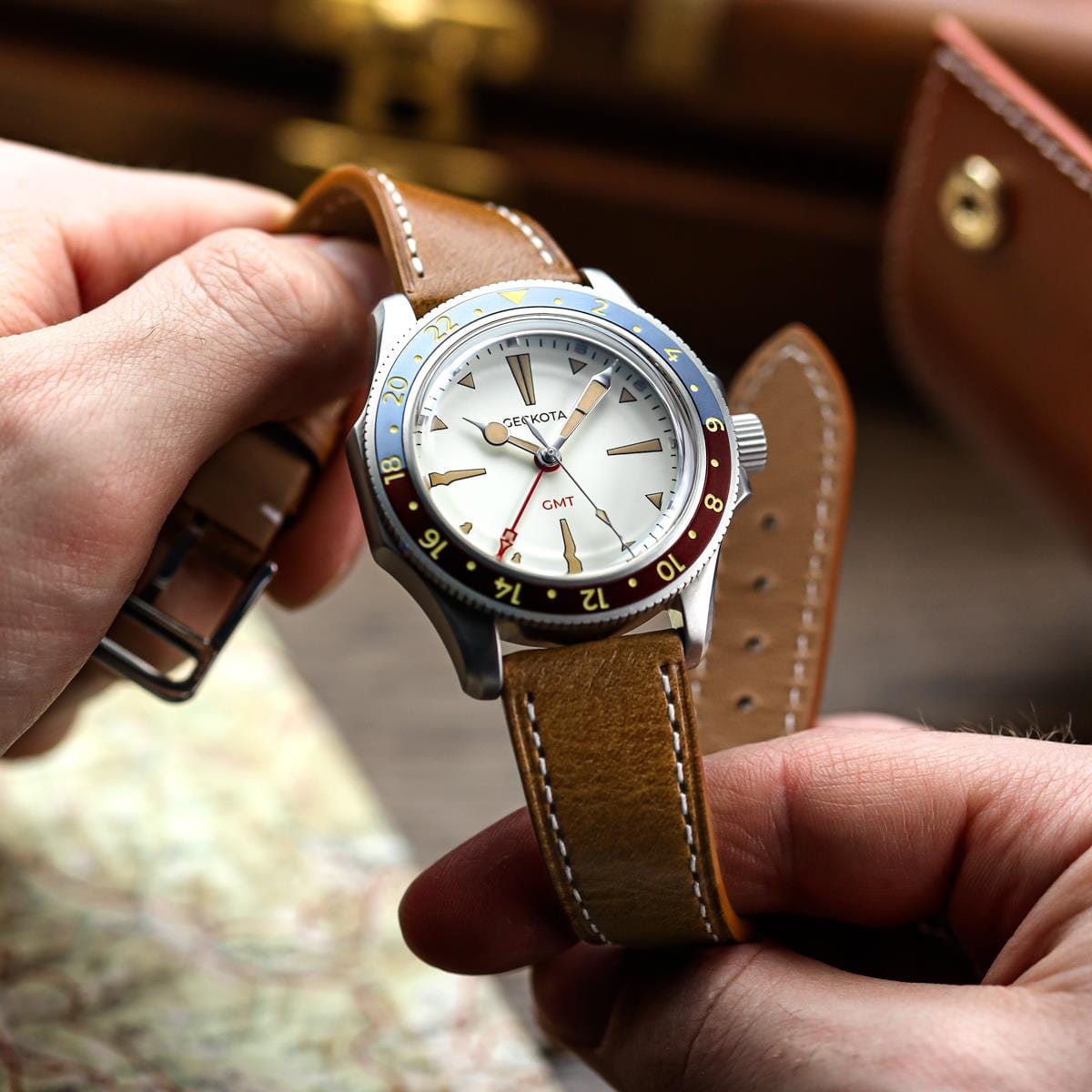 Brixham Crazy Horse Leather Watch Strap - Tan