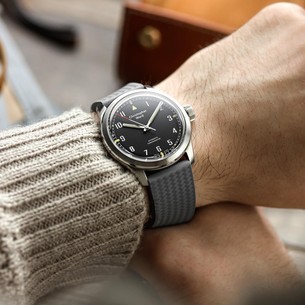 WatchGecko 400 Italian Rubber Divers Reversible Watch Strap - Anthracite - Brushed / Polished Buckle