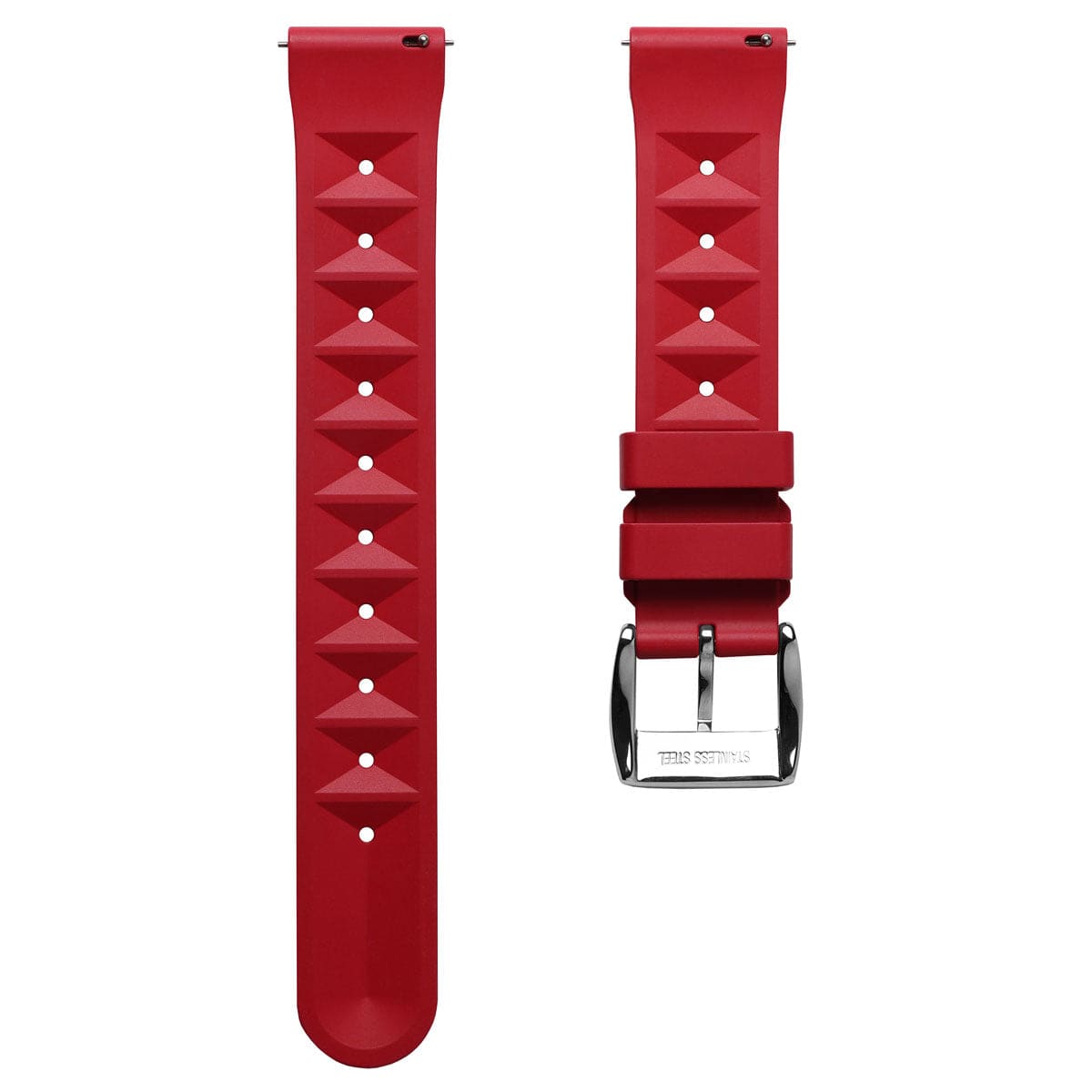 Seacroft Waffle Rubber Dive Watch Strap - Red