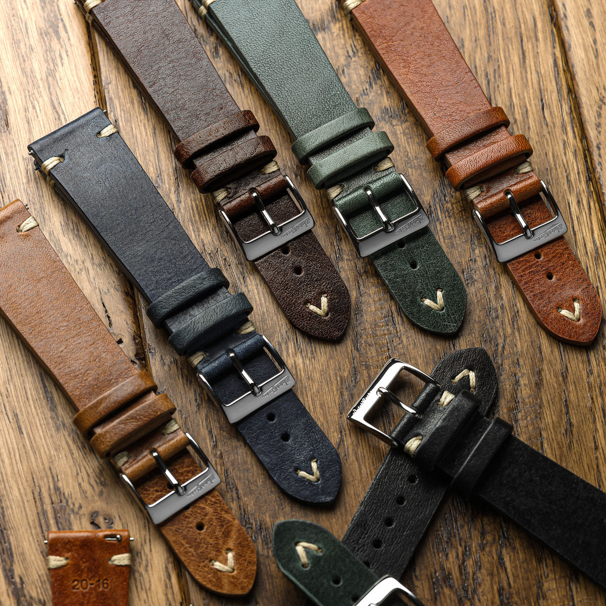 Classic Simple Handmade Italian Leather Watch Strap - Blue