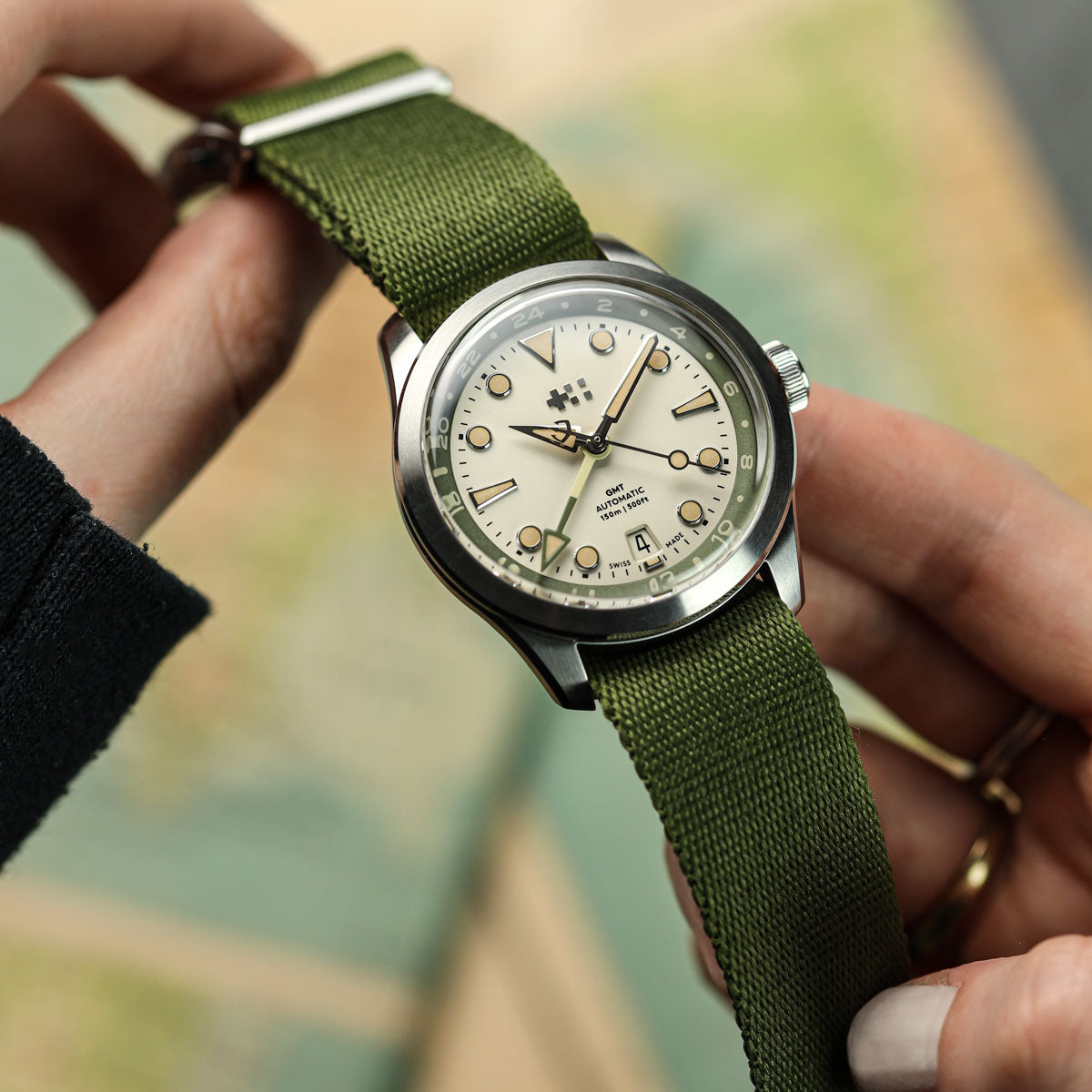 OCTOPOD Apex Nylon Watch Strap - Army Green