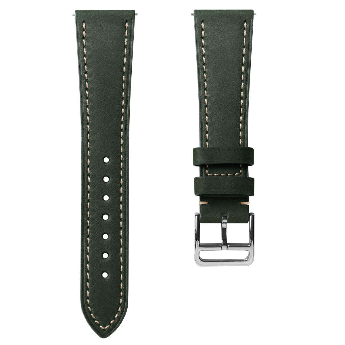 Brixham Crazy Horse Leather Watch Strap - Vintage Green