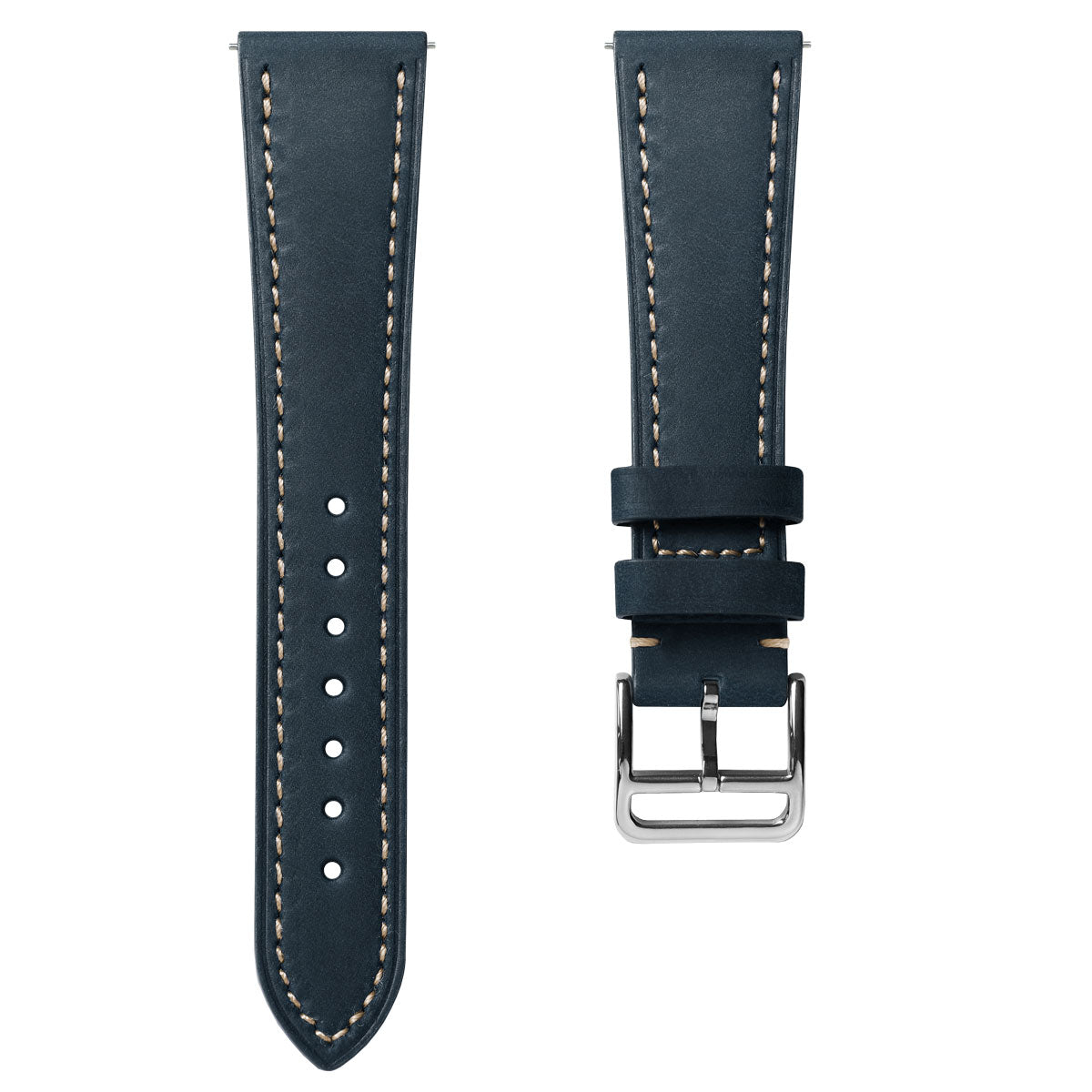 Brixham Crazy Horse Leather Watch Strap - Vintage Blue