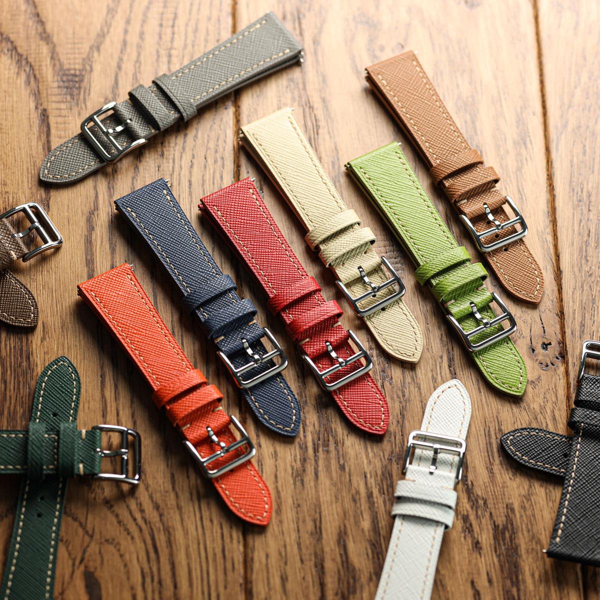 Brixham Saffiano Leather Watch Strap - Brown