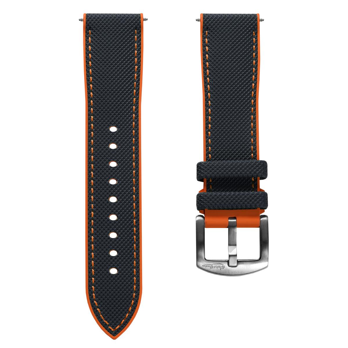 WatchGecko ChronoFlex Watch Strap - Blue & Orange
