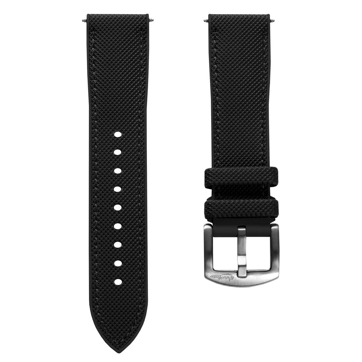 WatchGecko ChronoFlex Rubber Watch Strap - Black