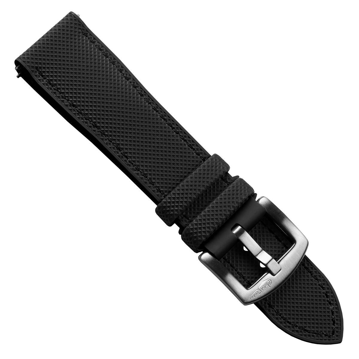 WatchGecko ChronoFlex Rubber Watch Strap - Black