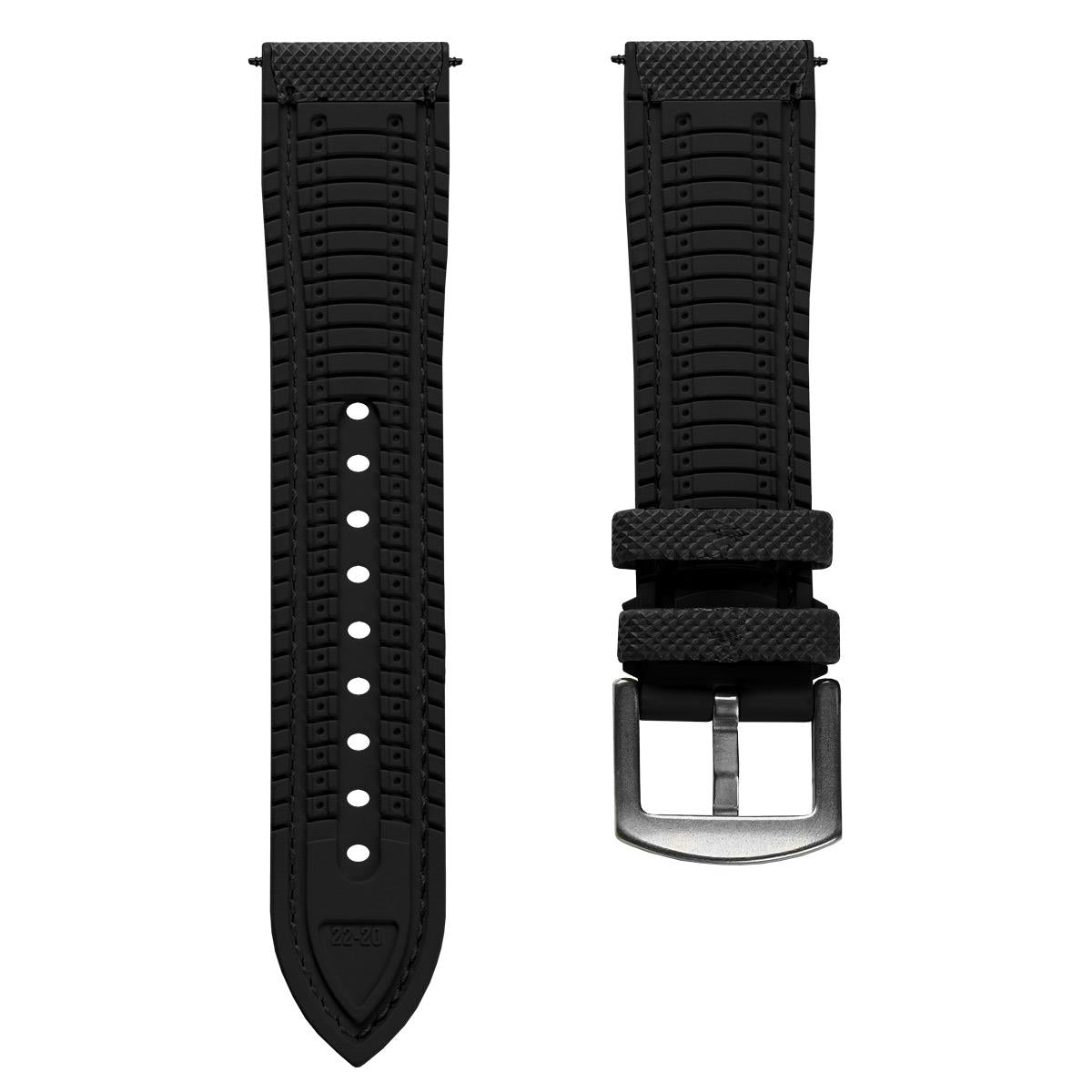 WatchGecko ChronoFlex Rubber Watch Strap - Black