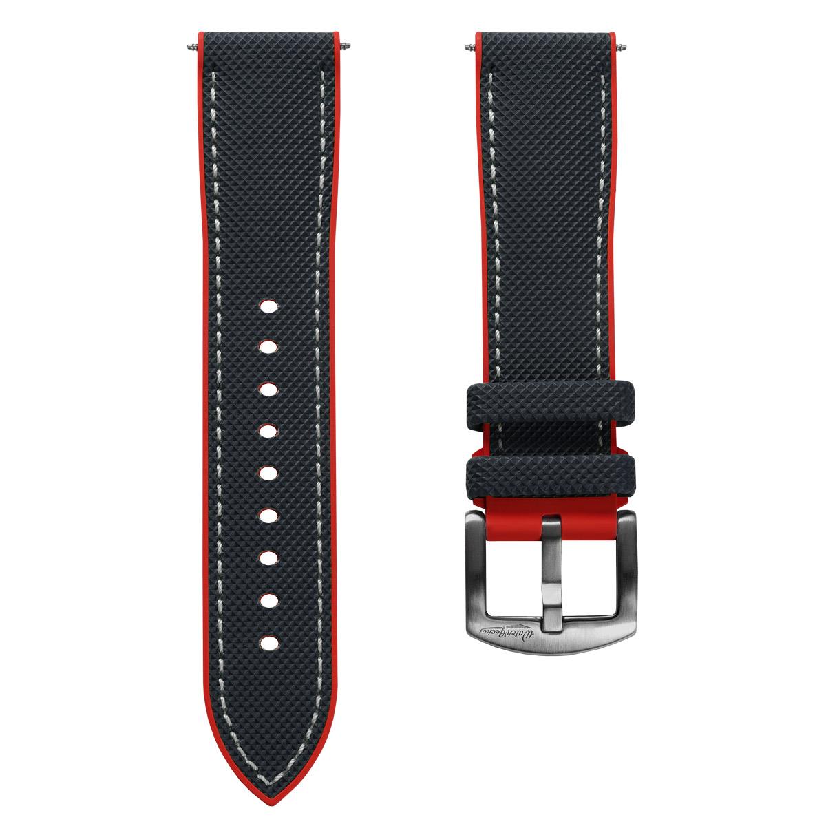 WatchGecko ChronoFlex Rubber Watch Strap - Blue & Red