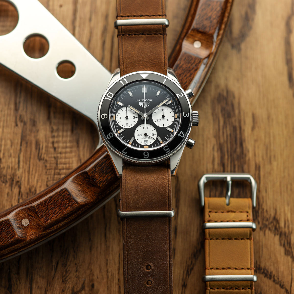 WatchGecko Genuine Leather British Military Watch Strap: Cambridge - Chocolate Brown