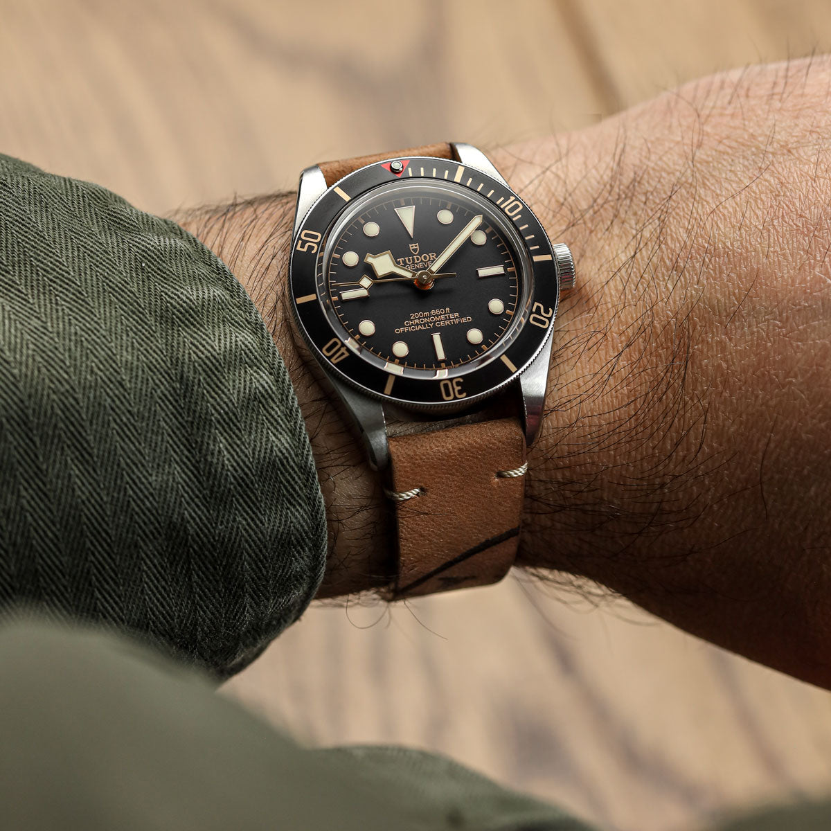 Newham Inverted Horween Shell Cordovan Watch Strap - Russet Brown