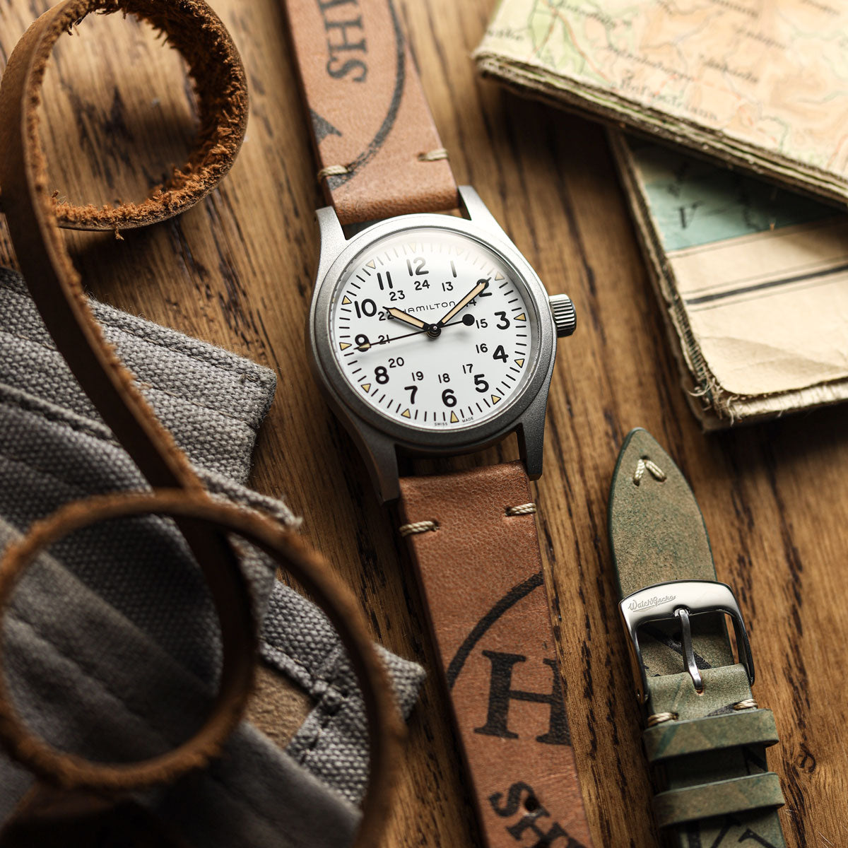 Newham Inverted Horween Shell Cordovan Watch Strap - Russet Brown
