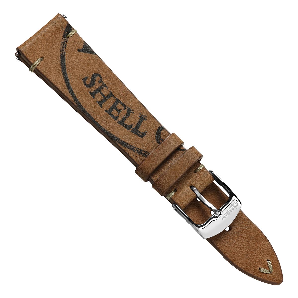 Newham Inverted Horween Shell Cordovan Watch Strap - Russet Brown