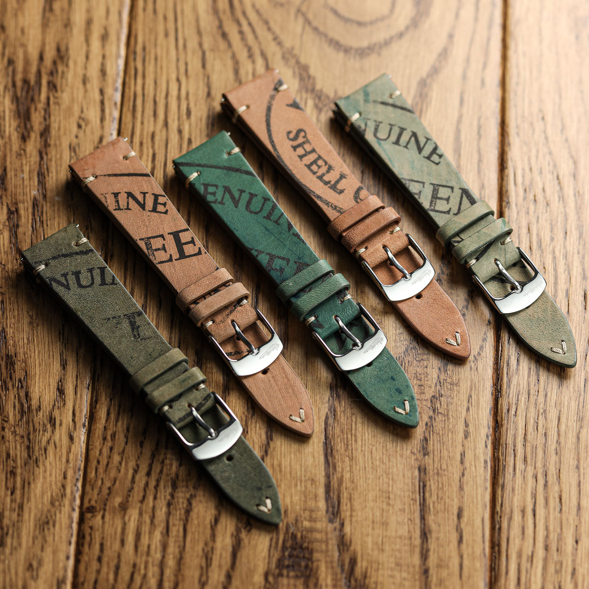 Newham Inverted Horween Shell Cordovan Watch Strap - Russet Brown