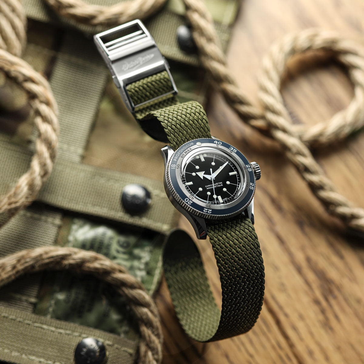 OctoPod Perlon Nylon Watch Strap - Army Green