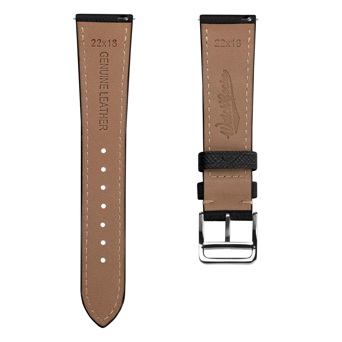 Brixham Saffiano Leather Watch Strap - Black