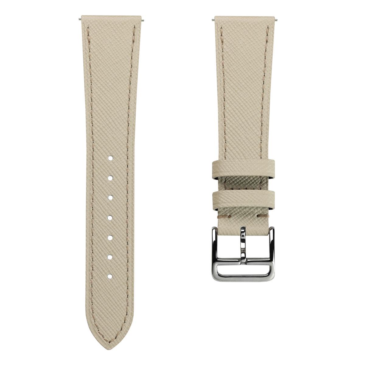 Brixham Saffiano Leather Watch Strap - Off White