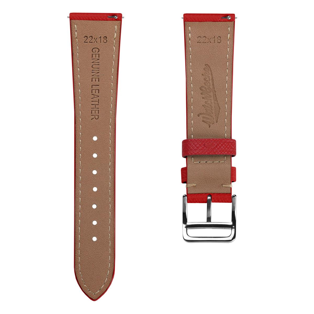 Brixham Saffiano Leather Watch Strap - Red
