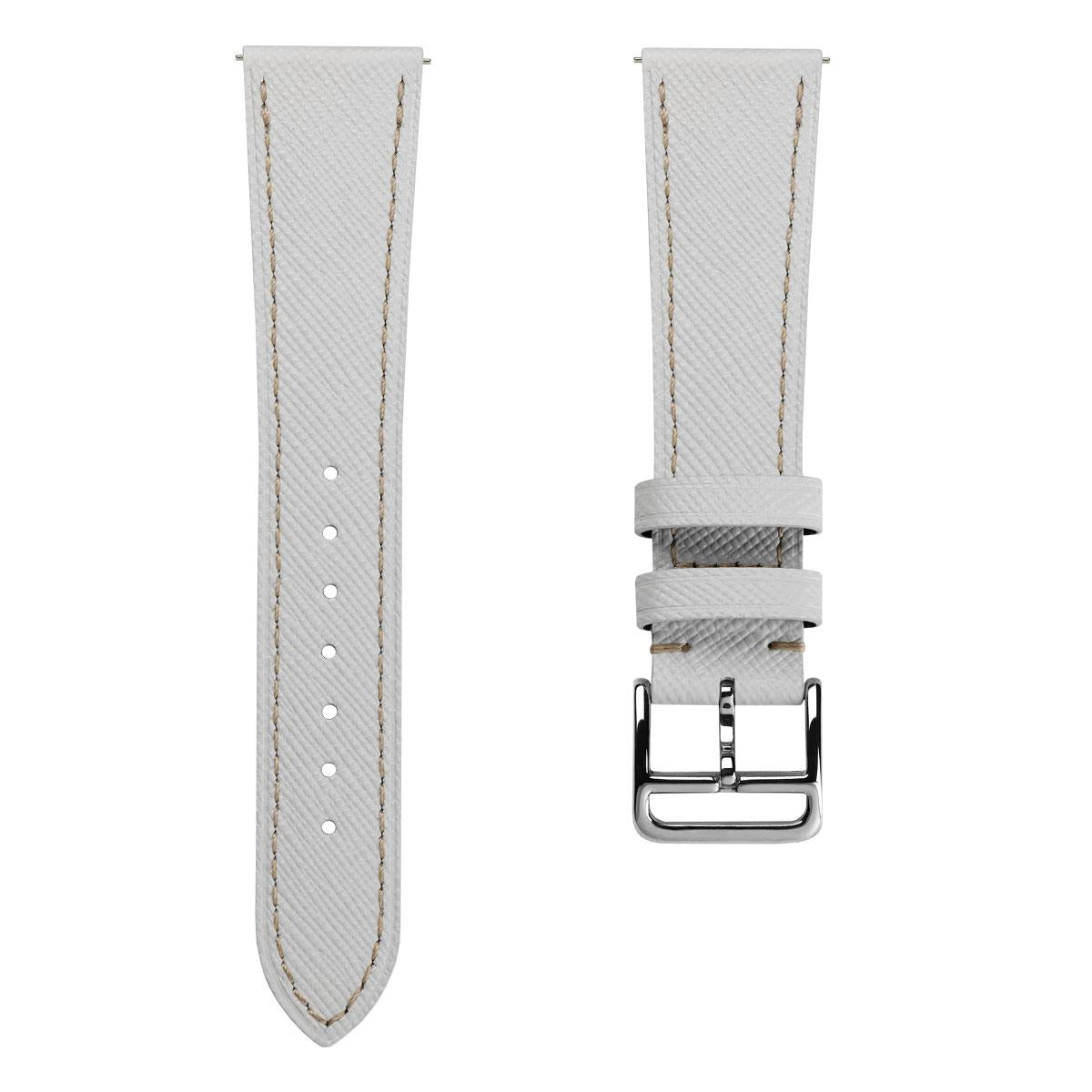 Brixham Saffiano Leather Watch Strap - White