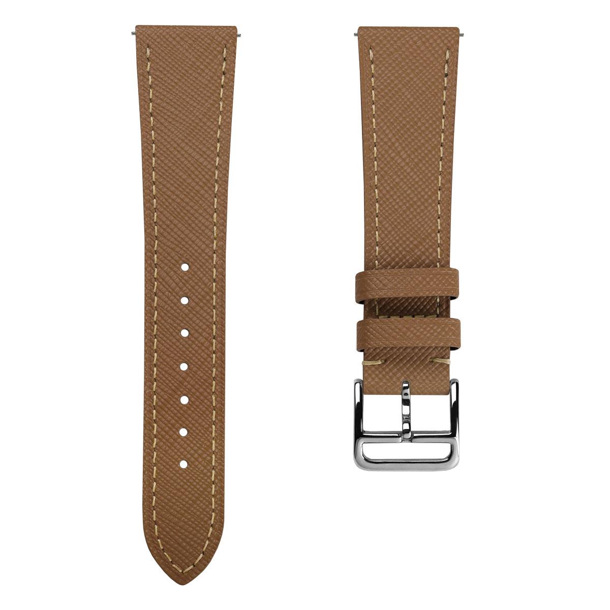 Brixham Saffiano Leather Watch Strap - Tan