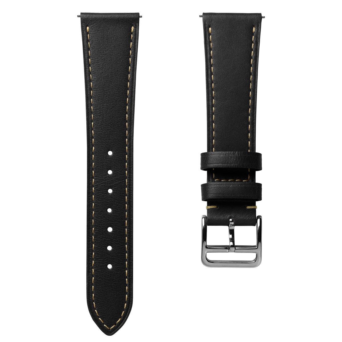Brixham Classic Leather Watch Strap - Black