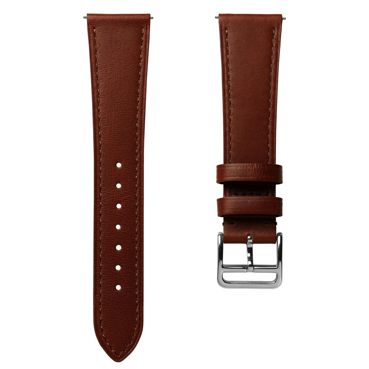 Brixham Classic Leather Watch Strap - Chestnut / Chestnut