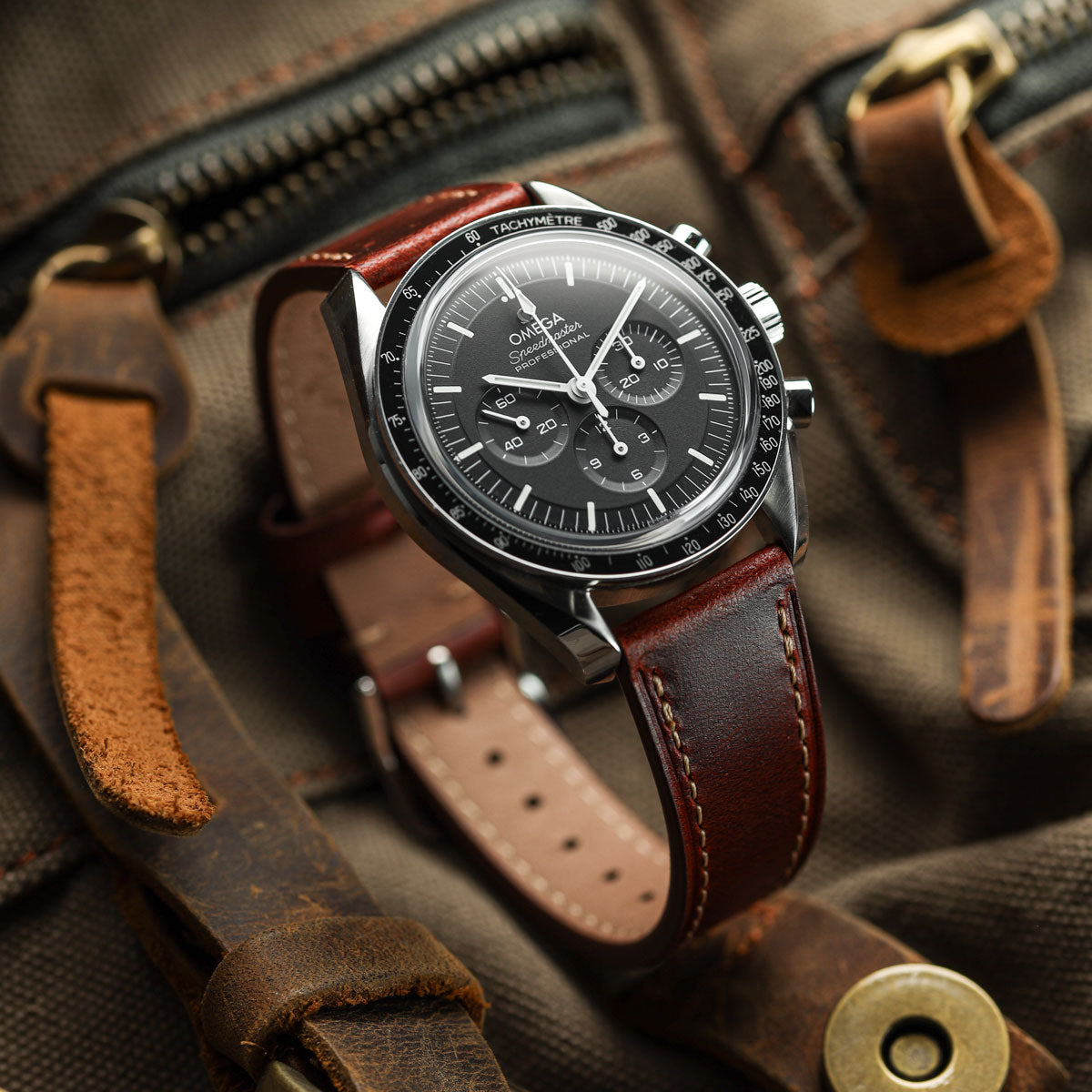 Brixham Classic Leather Watch Strap - Chestnut Brown
