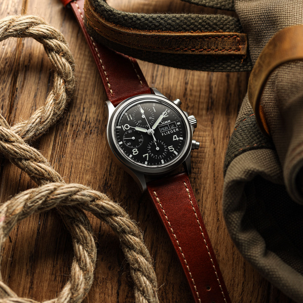 Brixham Classic Leather Watch Strap - Chestnut Brown