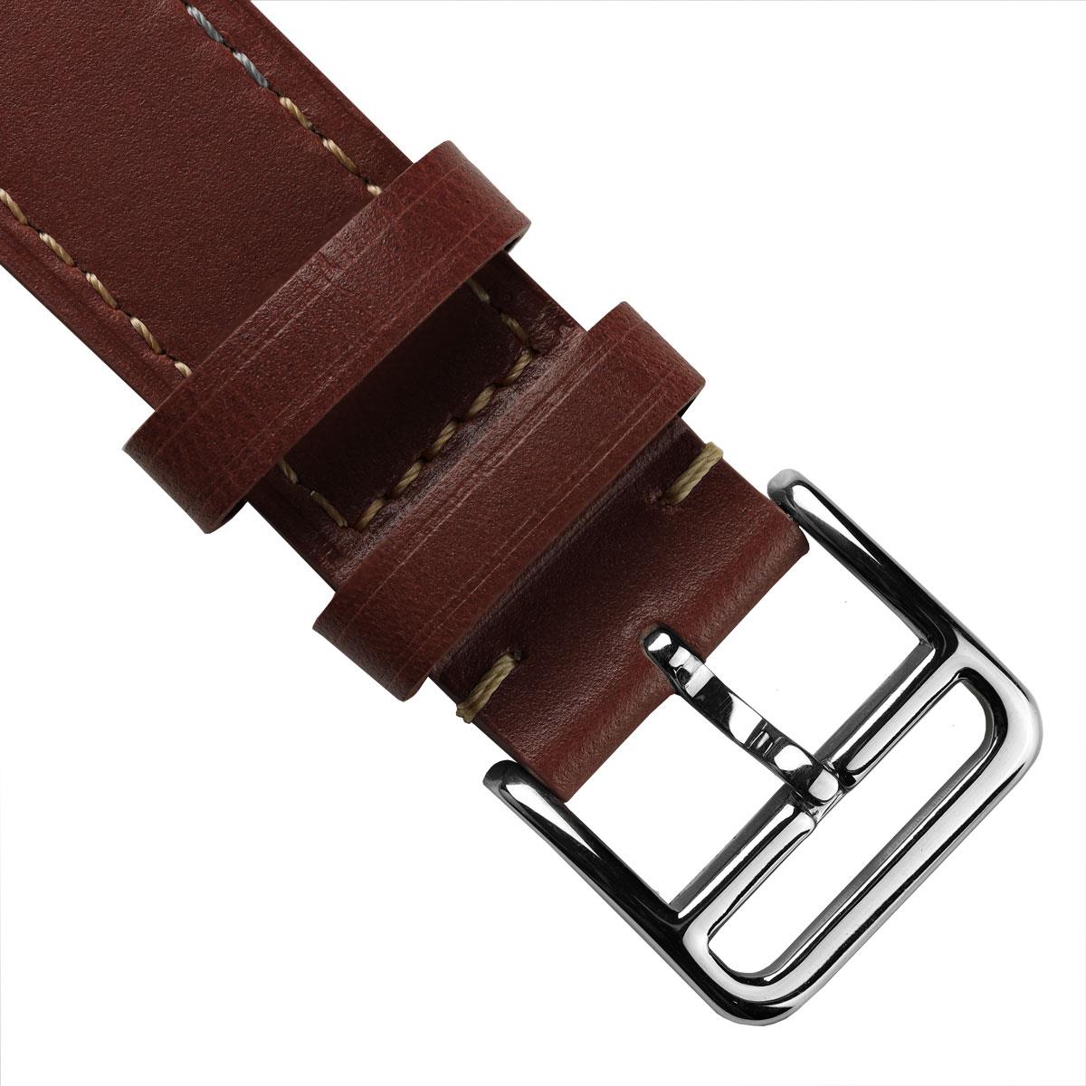 Brixham Classic Leather Watch Strap - Chestnut Brown