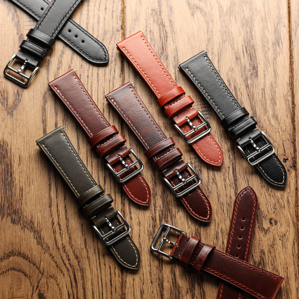 Brixham Classic Leather Watch Strap - Chestnut Brown