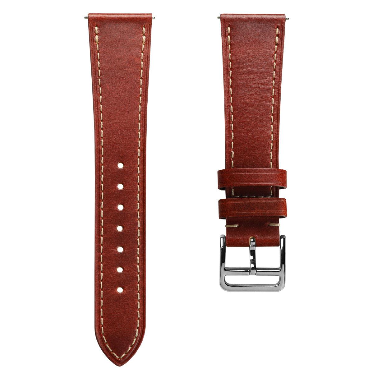 Brixham Classic Leather Watch Strap - Reddish Brown