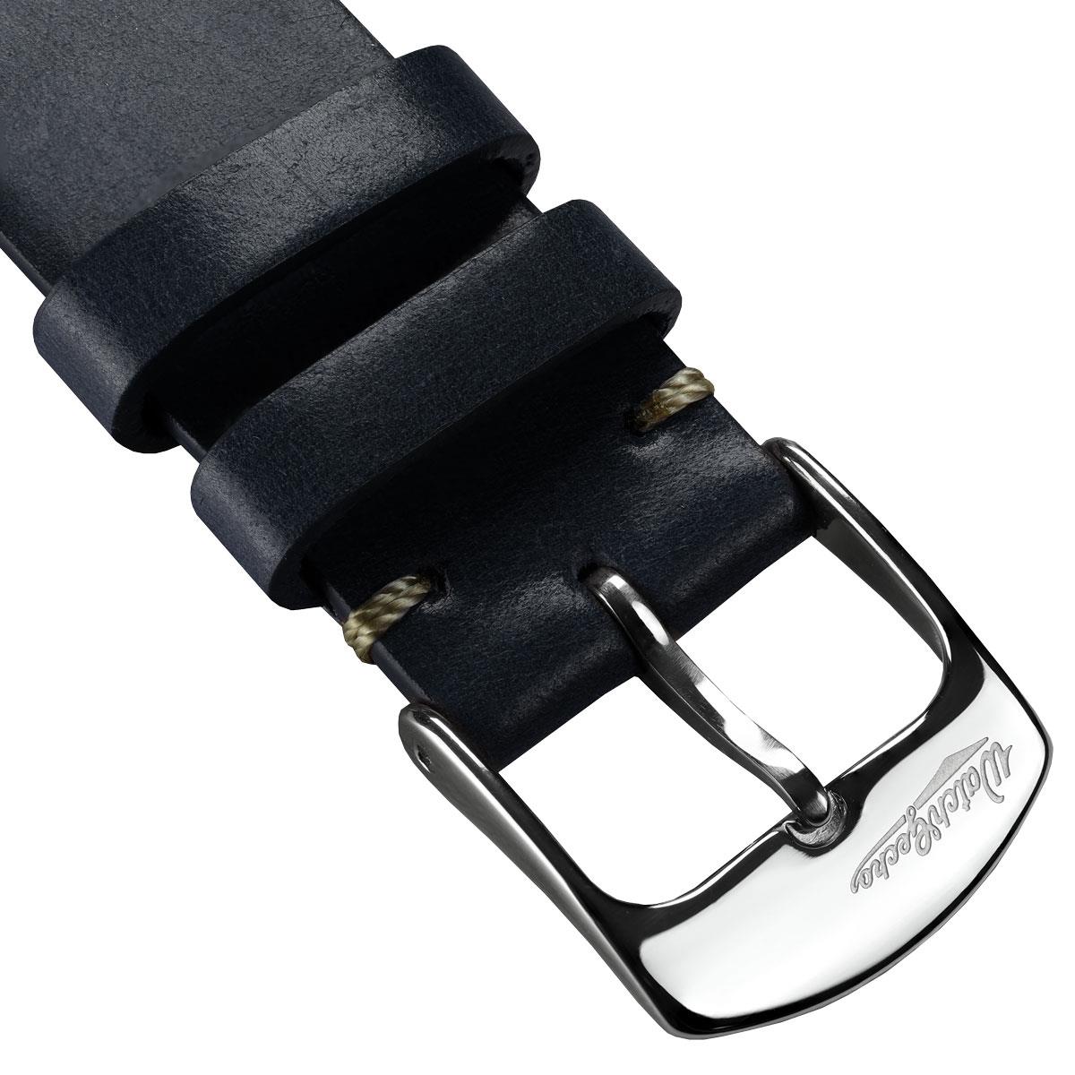 Cromford Horween Shell Cordovan Leather Watch Strap - Navy Blue