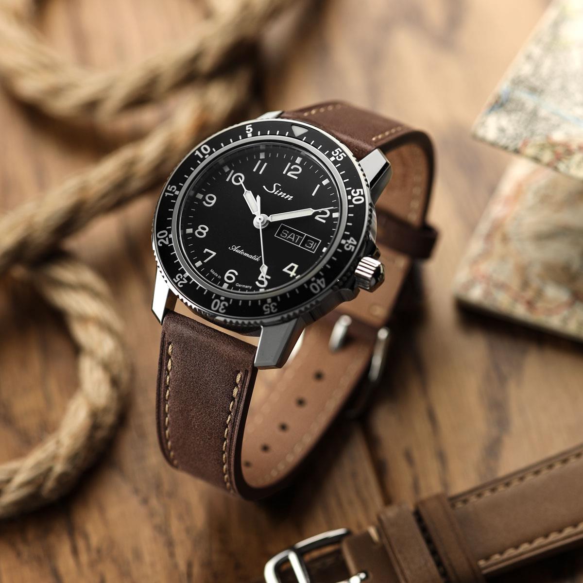 Brixham Pastel Colours Flat Leather Watch Strap - Chestnut Brown