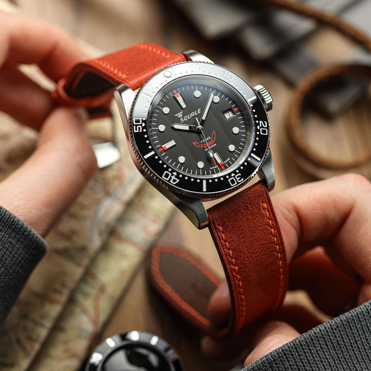 Ravello Tuscan Leather Watch Strap - Rust