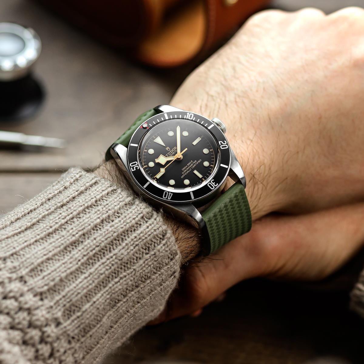 WatchGecko 400 Italian Rubber Divers Reversible Watch Strap - Anthracite - IP Black