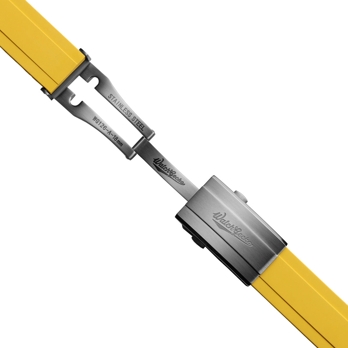 WatchGecko Sedona CTS Rubber Deployant Watch Strap - Canary Yellow