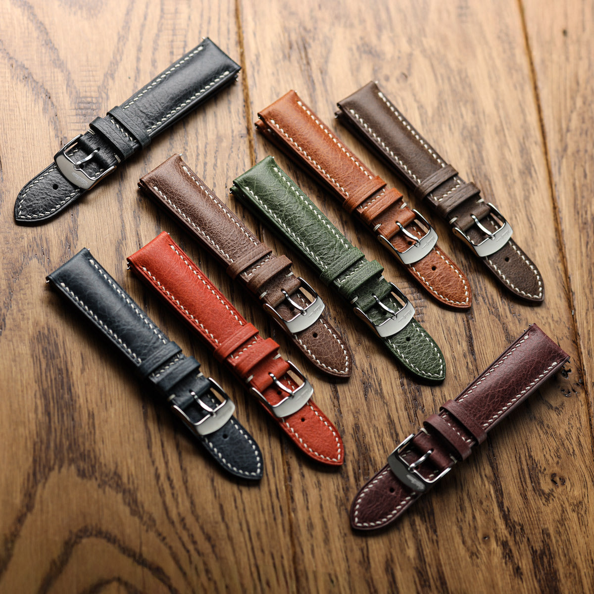Lerano Tuscan Padded Leather Watch Strap - Bordeaux