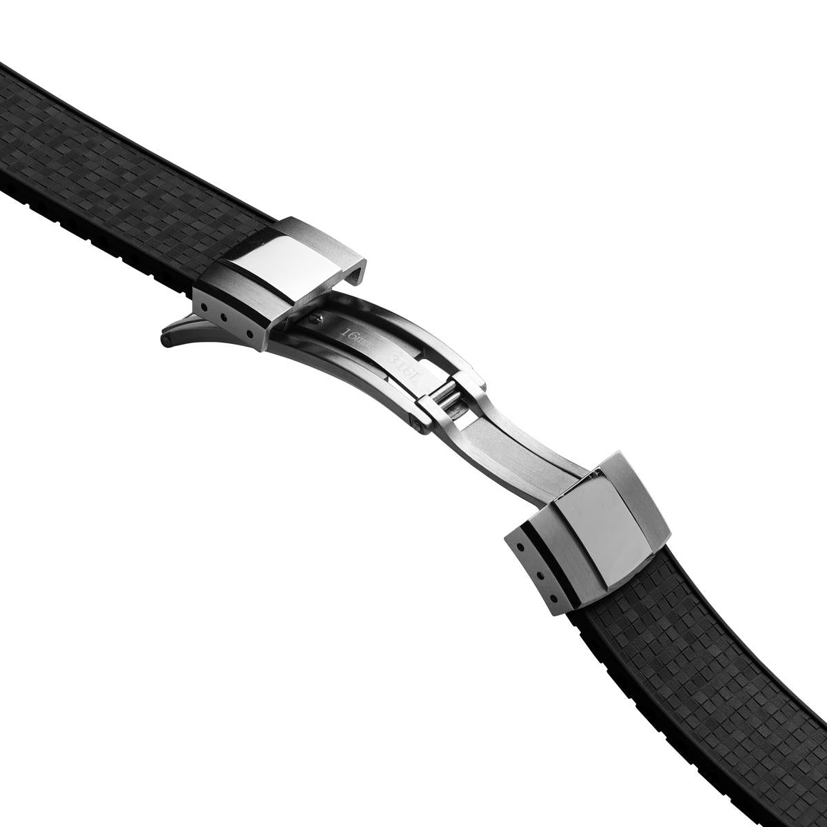 Mosaic CTS Rubber Watch Strap - Jet Black