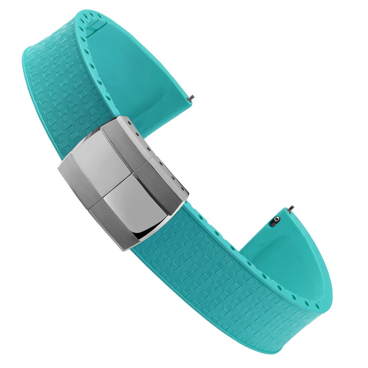 Mosaic CTS Rubber Watch Strap - Aqua Blue