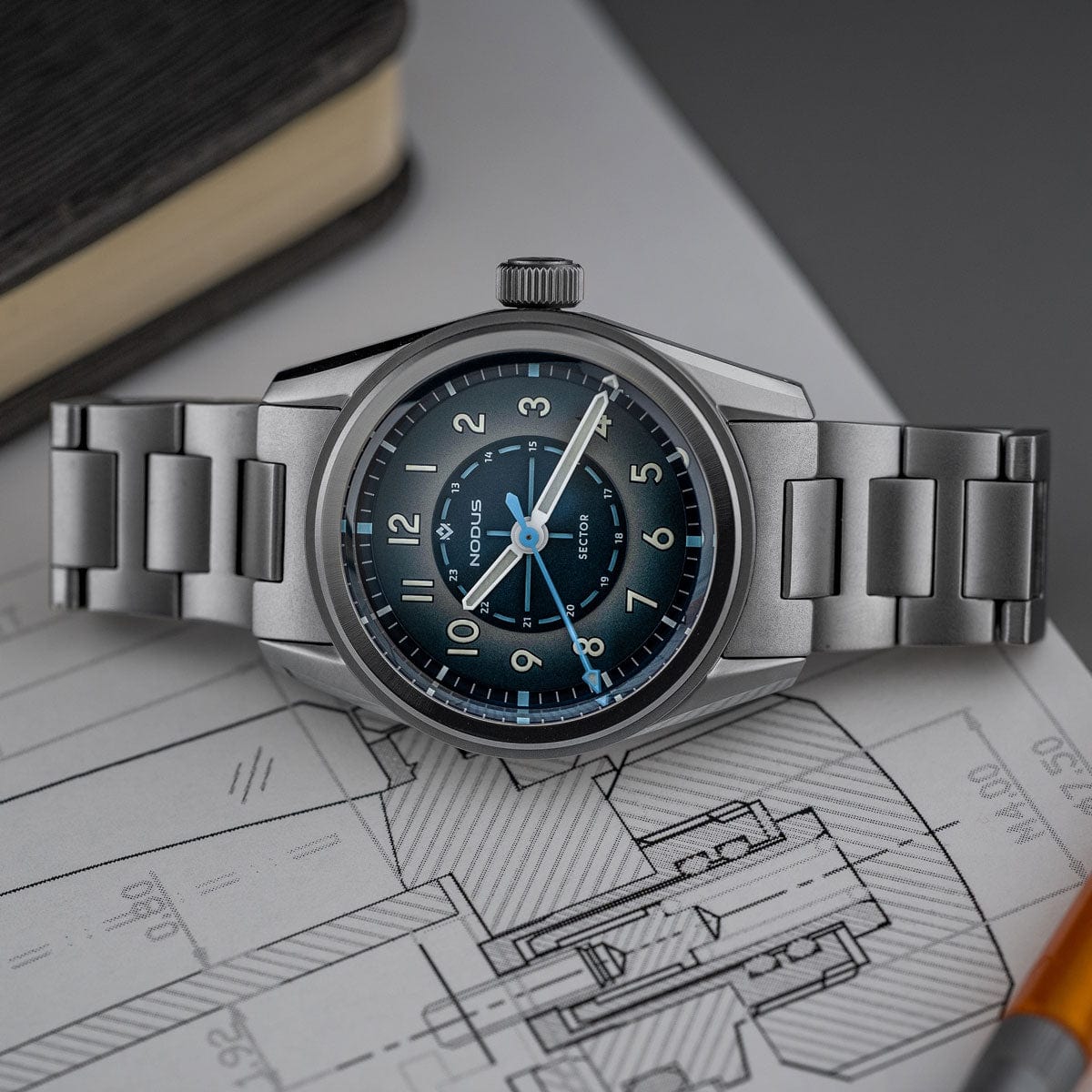 Nodus Sector Field Automatic Watch - Marina Blue - No Date
