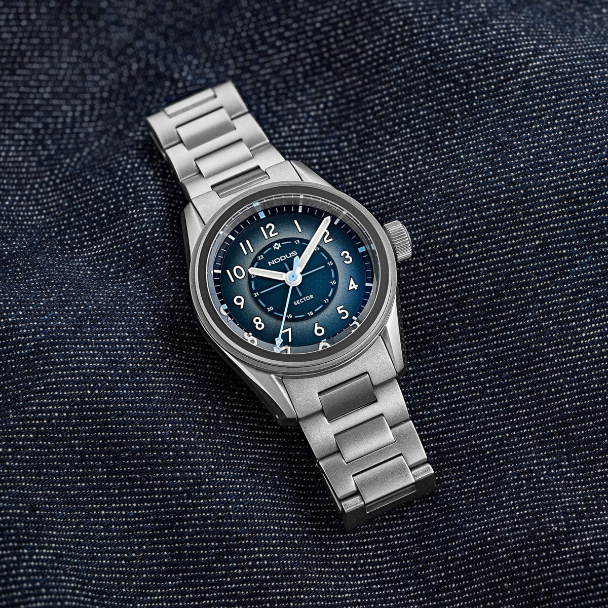 Nodus Sector Field Automatic Watch - Marina Blue - No Date