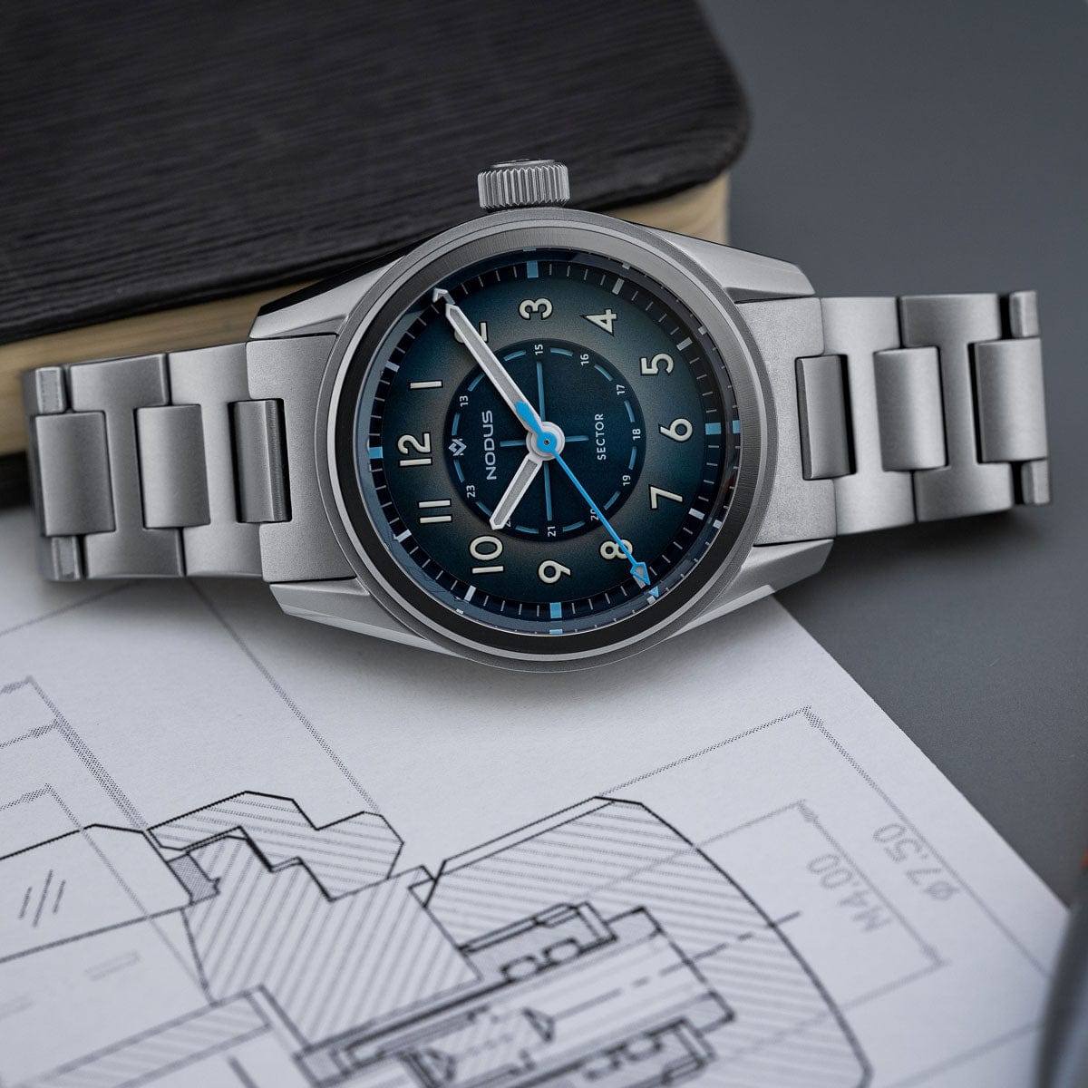 Nodus Sector Field Automatic Watch - Marina Blue - No Date