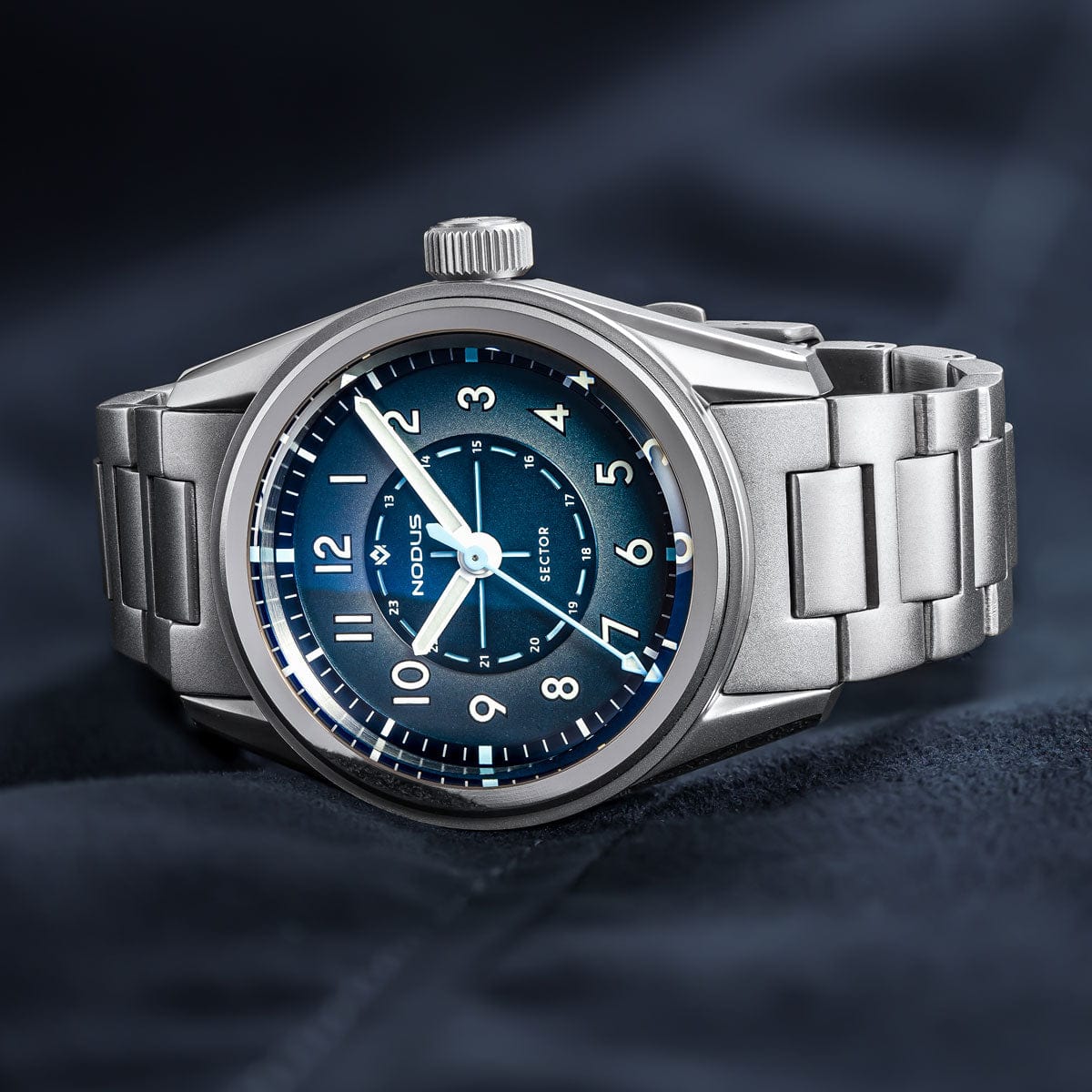 Nodus Sector Field Automatic Watch - Marina Blue - No Date